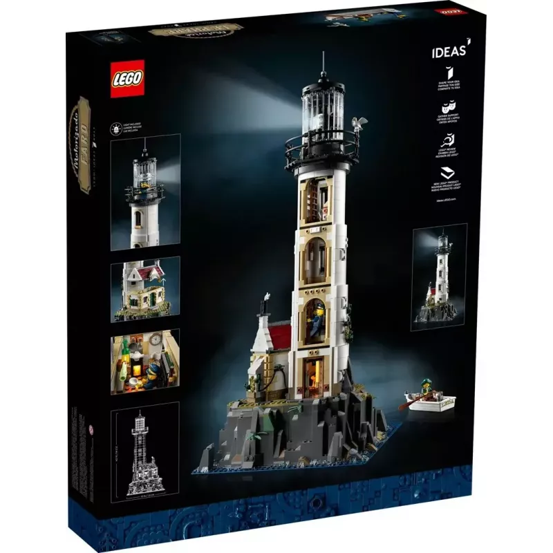 LEGO Ideas motorizuotas švyturio rinkinys 21335 — 2 065 detalės, motorizuota šviesa ir sukimo funkcija, 2 minifigūrėlės