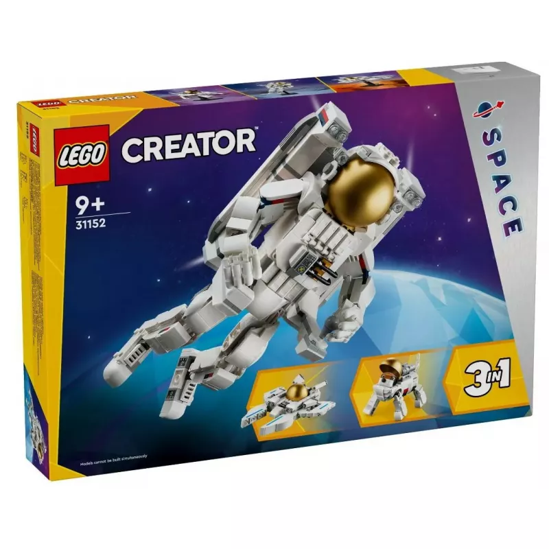 Konstravimo žaislas LEGO Creator 3-in-1 rinkinys 31152 Astronautas kosmose, 647 detalės, amžius 9+, aukštis 270 mm