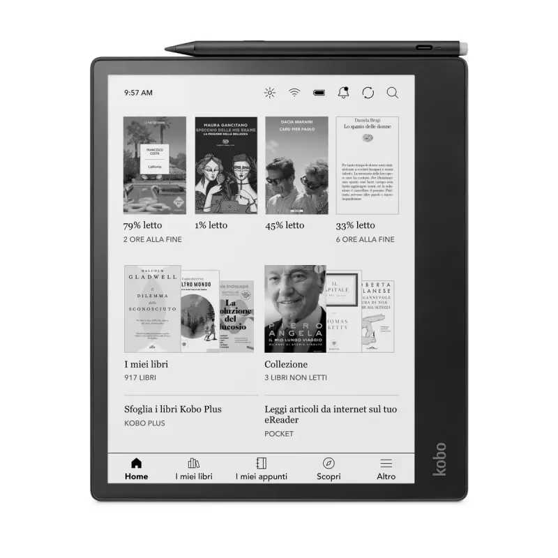 E-book reader Kobo Elipsa 2E — 10.3 inch E Ink Carta, 32 GB, Wi‑Fi, stylus, USB‑C, Juoda