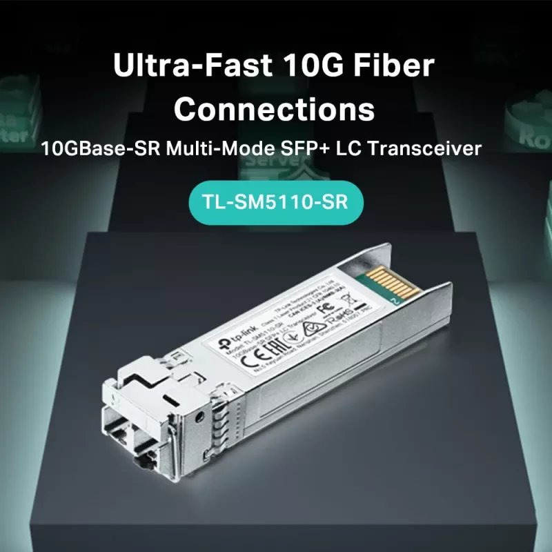 TP-Link 10GBase-SR SFP+ LC siųstuvas-imtuvas, šviesolaidinis, 10000 Mbit/s, SFP+, LC (UPC), 50/125,62.5/125 µm, 300 m