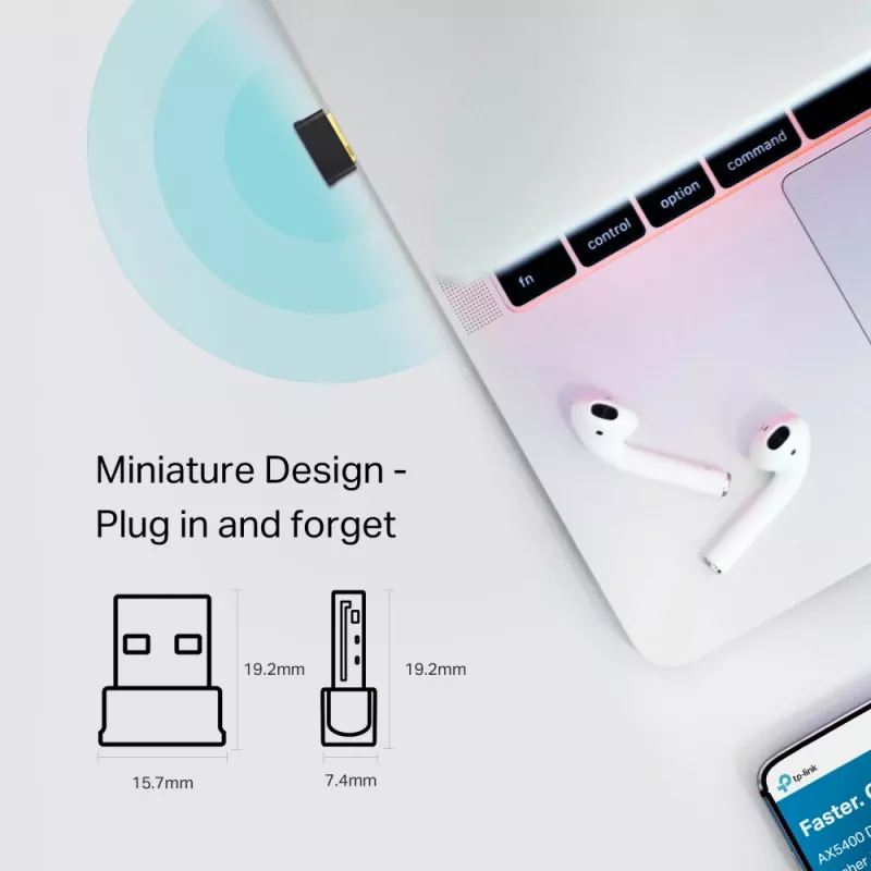 TP-Link AC600 Nano dviejų juostų Wi-Fi Bluetooth 4.2 USB adapteris