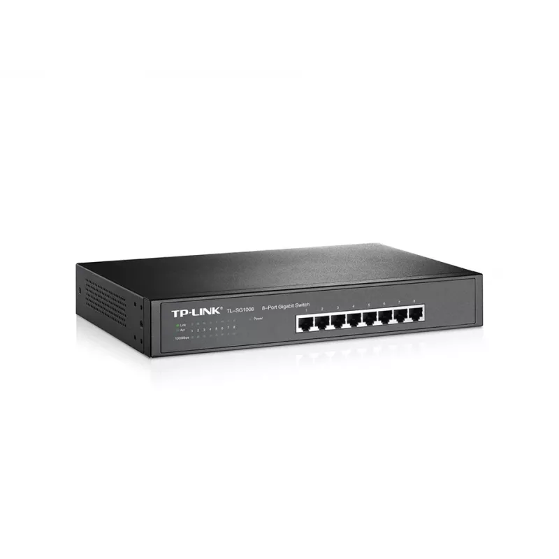 Nevaldomas jungiklis TP-Link TL-SG1008, 8 prievadų Gigabit Ethernet, 16 Gbit/s