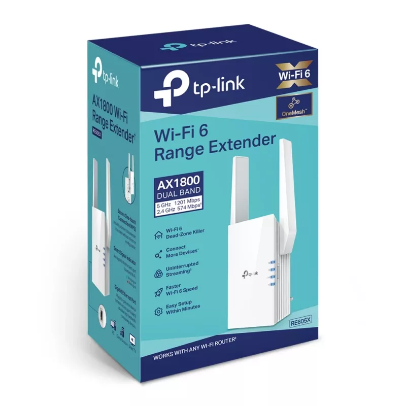Tinklo kartotuvas TP-Link AX1800 WiFi 6 Extender RE605X