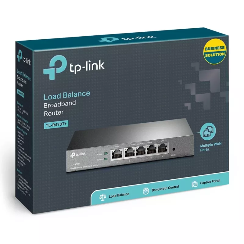 TP-Link apkrovos balansavimo plačiajuosčio ryšio maršrutizatorius, Ethernet WAN, Fast Ethernet, juodas