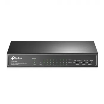 TP-Link 9 prievadų 10/100Mbps darbalaukio jungiklis su 8 prievadais PoE+