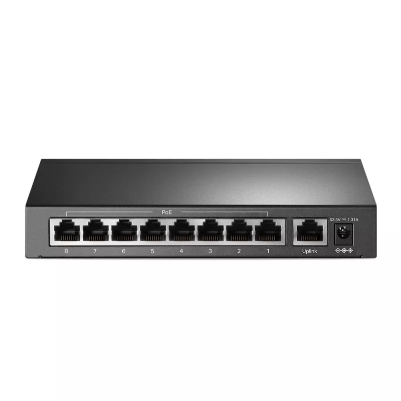 TP-Link 9 prievadų 10/100Mbps darbalaukio jungiklis su 8 prievadais PoE+