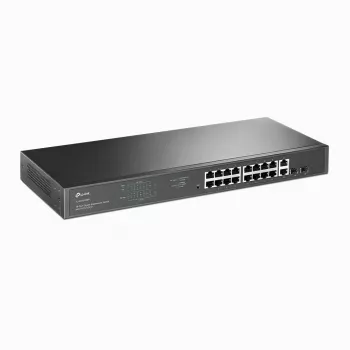 TP-Link 18 prievadų gigabitinis montuojamas į stovą komutatorius su 16 PoE+, nevaldomas, Gigabit Ethernet (10/100/1000), pilnas dupleksas, Galia over Ethernet (PoE), montavimas į stovą, 1U
