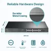 TP-Link 18 prievadų gigabito stovo montavimo jungiklis su 16 PoE+, nevaldomas, Gigabit Ethernet (10/100/1000), pilnas dupleksas, maitinimas per Ethernet (PoE), montavimas stove, 1U