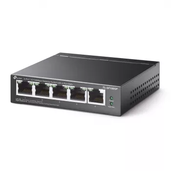TP-Link 5 prievadų 10/100Mbps stalinis PoE komutatorius su 4 prievadais, nevaldomas, Fast Ethernet (10/100), pilnas dupleksas, Galia over Ethernet (PoE)
