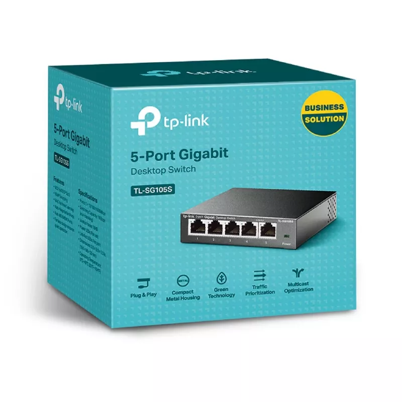 Nevaldomas jungiklis TP-Link TL-SG105S 5 prievadų 10/100/1000Mbps