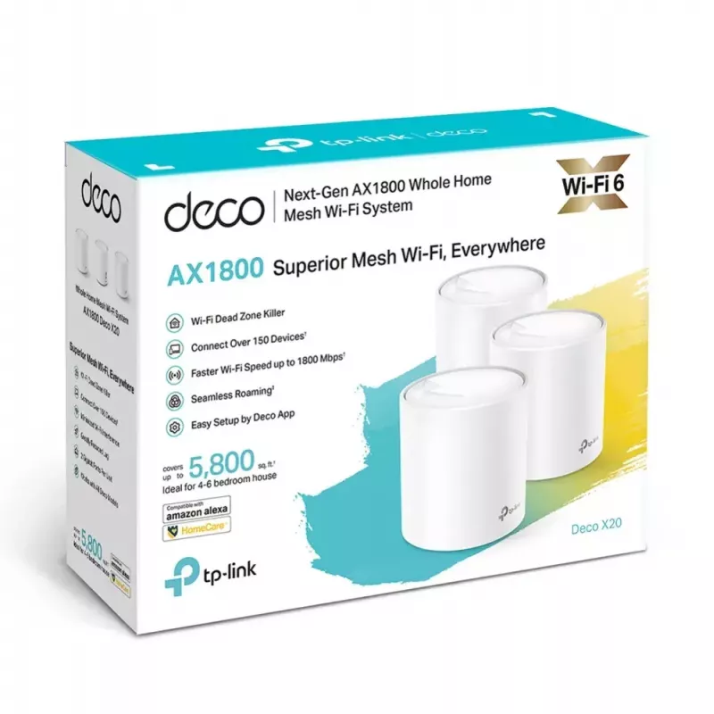 TP-Link AX1800 viso namo „Mesh“ Wi-Fi 6 sistema, 3 vnt. rinkinys