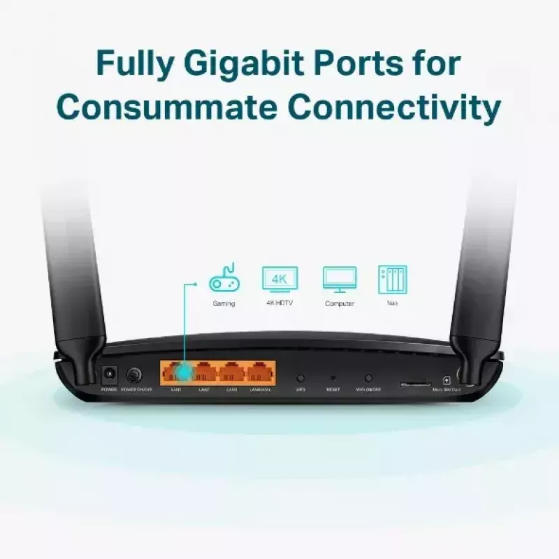 TP-Link 4G+ Cat6 AC1200 belaidis dviejų juostų gigabito maršrutizatorius