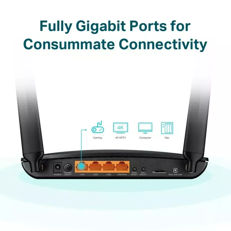 TP-Link 4G+ Cat6 AC1200 belaidis dviejų juostų gigabito maršrutizatorius