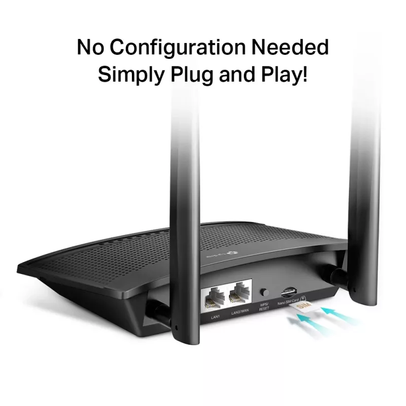 TP-Link TL-MR100 belaidis maršrutizatorius Fast Ethernet vienos juostos (2,4 GHz) 4G juodas
