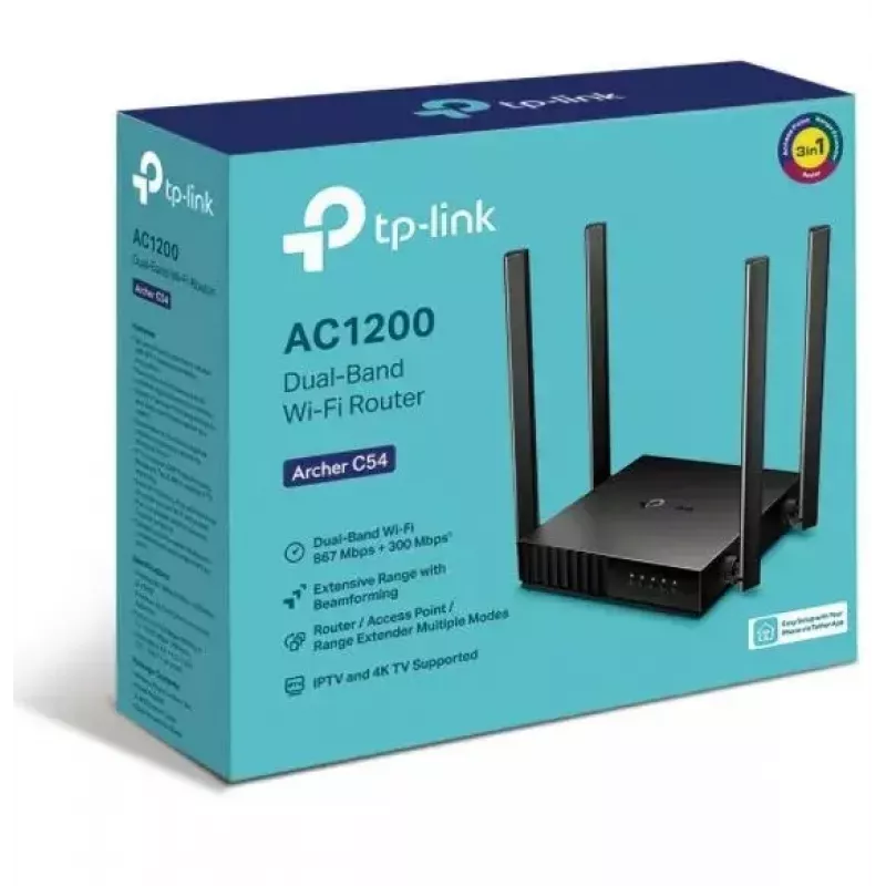 TP-Link Archer C54 belaidis maršruto parinktuvas Fast Ethernet Dual-band (2.4 GHz / 5 GHz) juodas