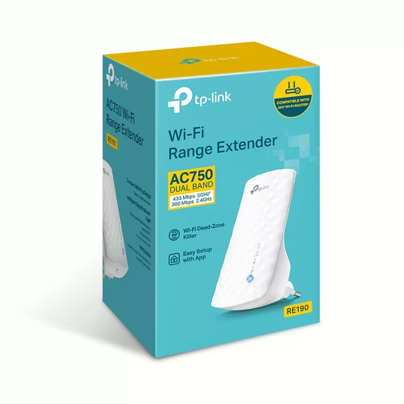 „TP-Link RE190“ tinklo plėtiklis Tinklo kartotuvas Baltas