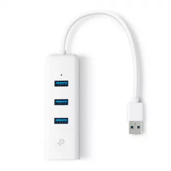 TP-Link UE330 nešiojamojo kompiuterio dokas/prievadų replikatorius laidinis USB 3.2 Gen 1 (3.1 Gen 1) Type-A baltas