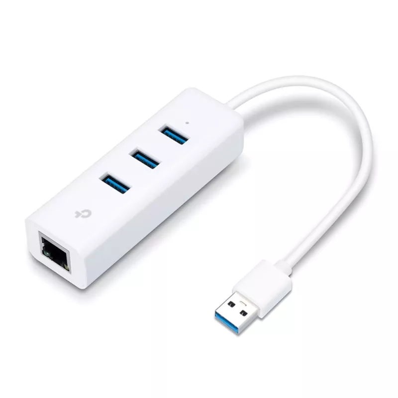 TP-Link UE330 nešiojamojo kompiuterio dokas / prievadų replikatorius, laidinis USB 3.2 Gen 1 (3.1 Gen 1) Type-A, baltas