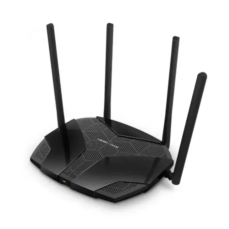 Stalinis maršrutizatorius MERCUSYS MR80X — dviejų juostų „Wi‑Fi 6“ (802.11ax), 3000 Mbps, 4 išorinės antenos, 3 „Gigabit LAN“ prievadai