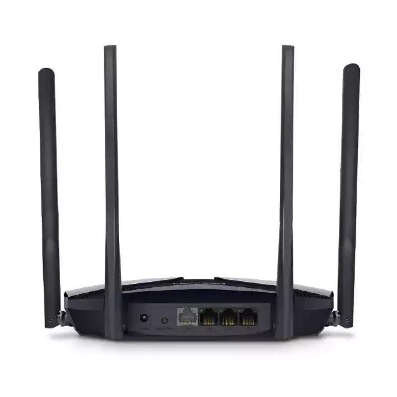 Stalinis maršrutizatorius MERCUSYS MR80X — dviejų juostų „Wi‑Fi 6“ (802.11ax), 3000 Mbps, 4 išorinės antenos, 3 „Gigabit LAN“ prievadai