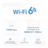 Tinklo sistema MERCUSYS Halo H60X (3 vnt.) — Dviejų juostų „Wi‑Fi 6“, iki 1500 Mbps, aprėptis 550 m², 2× LAN prievadai