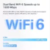 Tinklo sistema MERCUSYS Halo H60X (3 vnt.) — Dviejų juostų „Wi‑Fi 6“, iki 1500 Mbps, aprėptis 550 m², 2× LAN prievadai