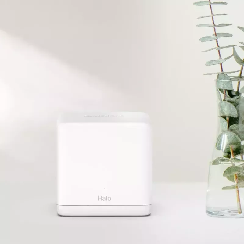 Tinklo sistema MERCUSYS Halo H60X (3 vnt.) — Dviejų juostų „Wi‑Fi 6“, iki 1500 Mbps, aprėptis 550 m², 2× LAN prievadai