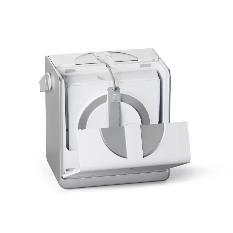 Langų valytuvas Ecovacs WINBOT W2 OMNI — baterija 4500 mAh, 96 W, bešepetėlis variklis, 260×251 mm šluostė, laidas 5,5 m, min. langas 30×40 cm