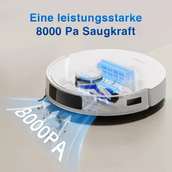 Robot vacuum cleaner Ecovacs DEEBOT N20 — LDS navigation, 8000 Pa, 5200 mAh, 300 min runtime, OZMO mopping, 0.4 L dustbin, white