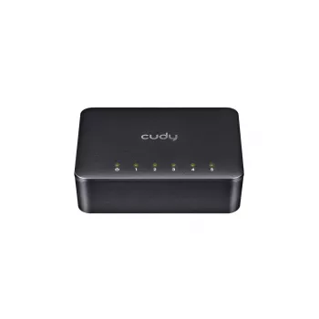 Tinklo komutatorius Cudy GS105D, 5 prievadų Gigabit Ethernet (10/100/1000), 1 Gbit/s pralaidumas, DC 5V maitinimas