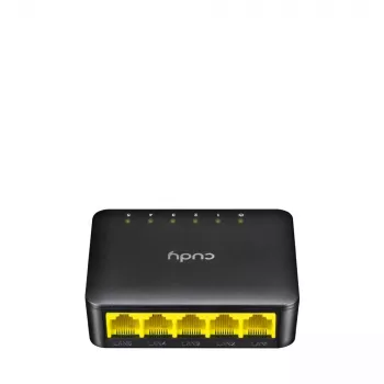 Tinklo komutatorius Cudy GS105D, 5 prievadų Gigabit Ethernet (10/100/1000), 1 Gbit/s pralaidumas, DC 5V maitinimas