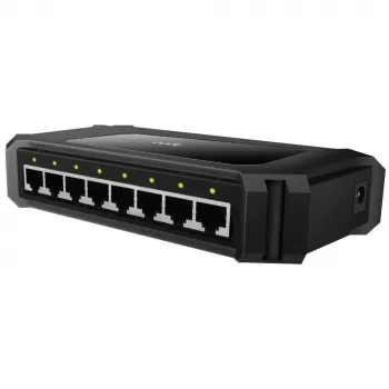 Tinklo jungiklis Cudy GS108D 8 prievadų Gigabit Ethernet (10/100/1000), 16 Gbit/s perjungimas, DC 5V, stalinis, juodas