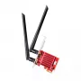 Vidinė WLAN/Bluetooth PCIe tinklo plokštė Cudy WE3000S — trijų juostų 2.4/5/6 GHz, Intel AX210, Bluetooth 5.2, 2400 Mbps, pilno aukščio/žemo profilio