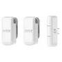 Clip-on mikrofonas RØDE Wireless Micro — belaidis USB lavalier, 20–20000 Hz, 24 bitų, 100 m veikimo nuotolis, baltas