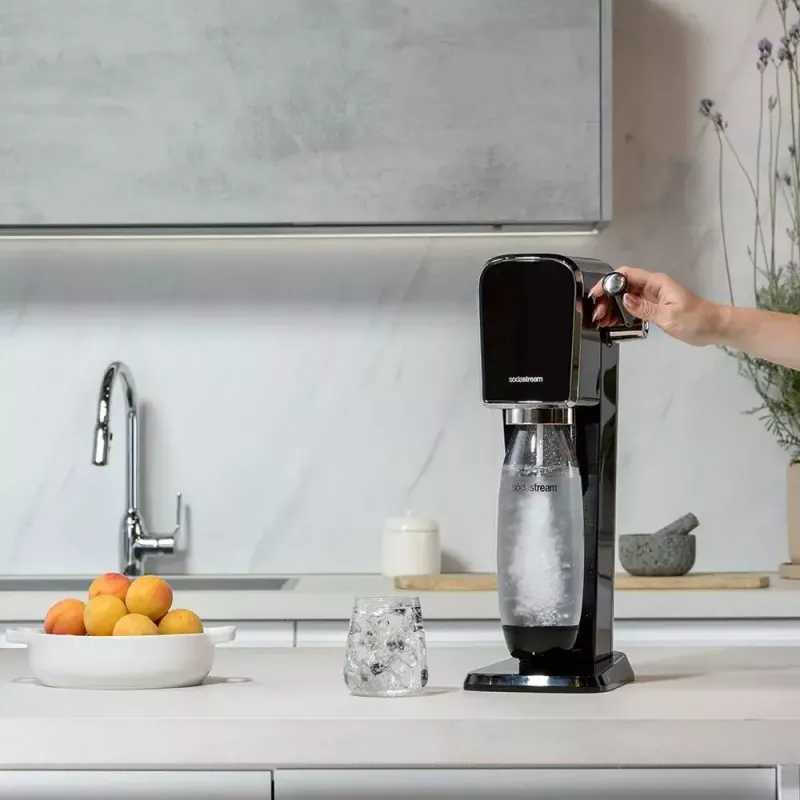 Gazuoto vandens aparatas SodaStream ART Juoda Steel 1L Angliarūgštės balionėlis 60L