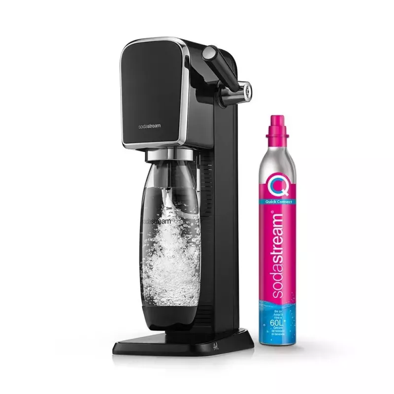 Gazuoto vandens aparatas SodaStream ART Juoda Steel 1L Angliarūgštės balionėlis 60L