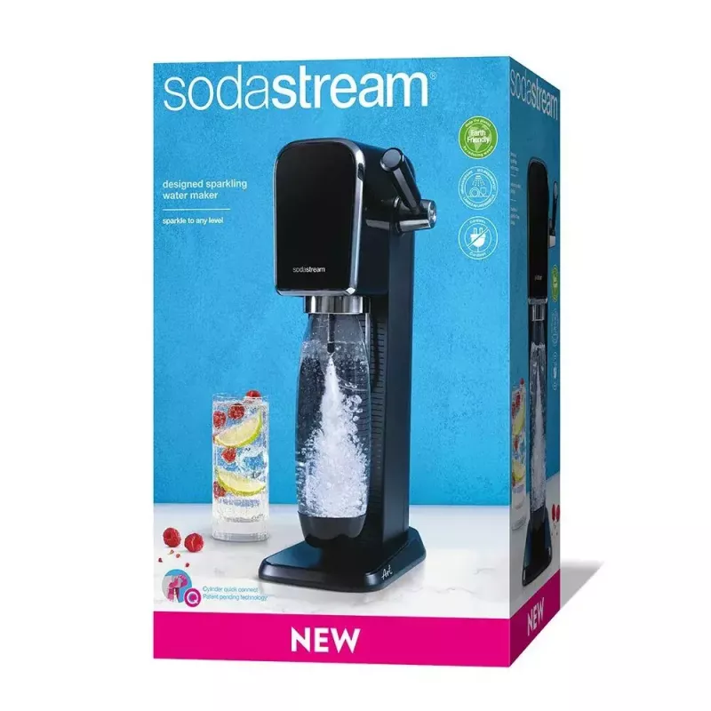Gazuoto vandens aparatas SodaStream ART Juoda Steel 1L Angliarūgštės balionėlis 60L