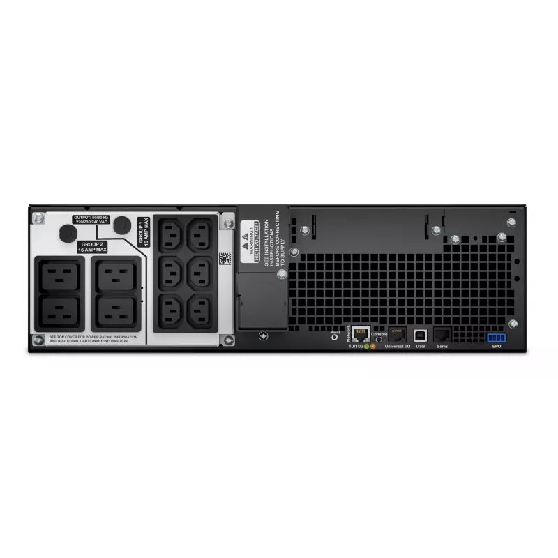 APC Smart-UPS On-Line SRT5KRMXLI - 5000VA, 6x C13, 4x C19 išėjimai, montuojamas į stelažą, įmontuota tinklo valdymo kortelė