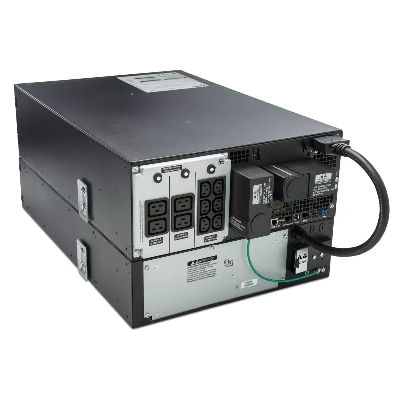 APC Smart-UPS On-Line SRT6KRMXLI - 6kW/VA, 6x C13 + 4x C19 + kietasis laidų prijungimas 1 fazės išėjimas, montuojamas į stelažą, įmontuota NMC