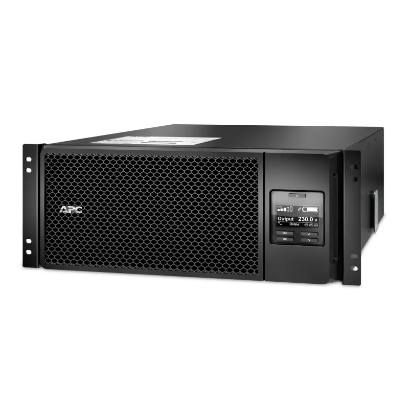 APC Smart-UPS On-Line SRT6KRMXLI - 6kW/VA, 6x C13 + 4x C19 + kietasis laidų prijungimas 1 fazės išėjimas, montuojamas į stelažą, įmontuota NMC