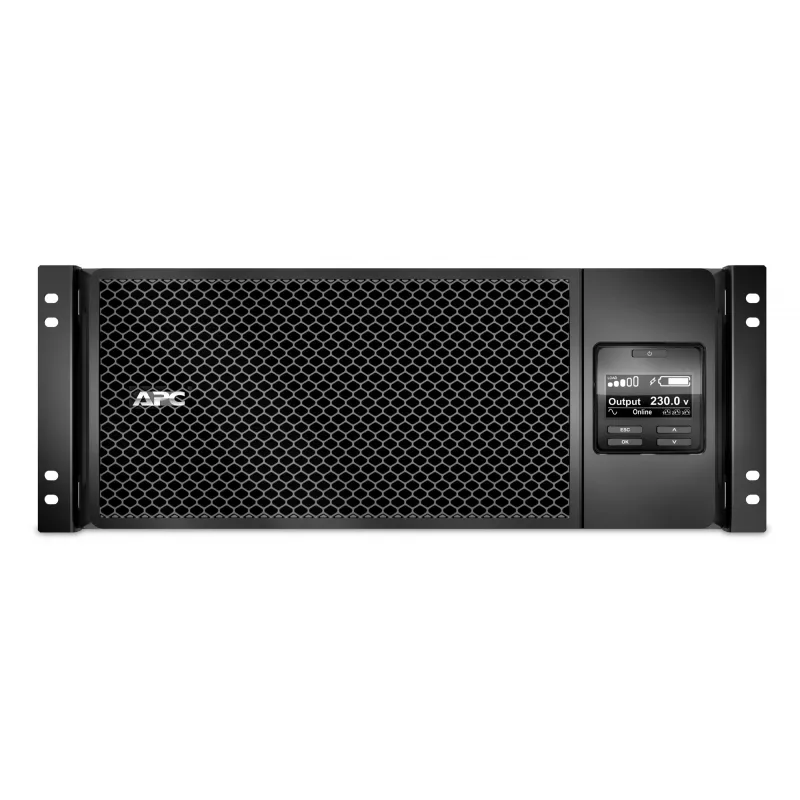 APC Smart-UPS On-Line SRT6KRMXLI - 6kW/VA, 6x C13 + 4x C19 + kietasis laidų prijungimas 1 fazės išėjimas, montuojamas į stelažą, įmontuota NMC