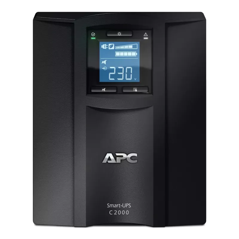 APC Smart-UPS C, Line Interactive, 2000VA, Tower, 230V, 6x IEC C13+1x IEC C19 išėjimai, USB ir nuoseklioji komunikacija, AVR, grafinis LCD
