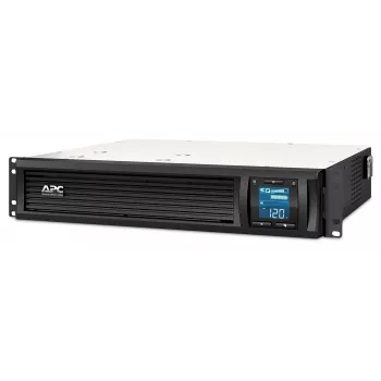 APC Smart-UPS C, linijinis interaktyvus, 1000VA, stelažinis 2U, 230V, 4x IEC C13 lizdai, SmartConnect prievadas, USB ir nuoseklusis ryšys, AVR, grafinis LCD