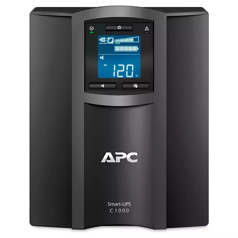 APC Smart-UPS C, Line Interactive, 1000VA, Tower, 230V, 8x IEC C13 lizdai, SmartConnect prievadas, USB ir nuoseklioji sąsaja, AVR, grafinis LCD