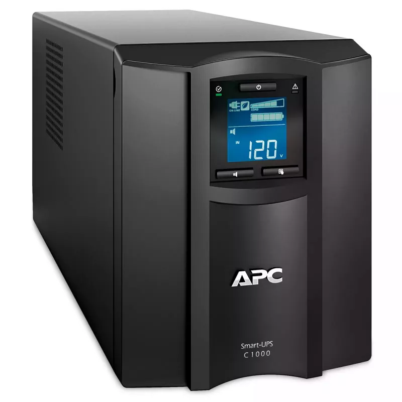 APC Smart-UPS C, Line Interactive, 1000VA, Tower, 230V, 8x IEC C13 lizdai, SmartConnect prievadas, USB ir nuoseklioji sąsaja, AVR, grafinis LCD