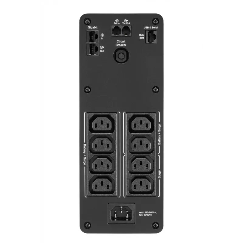 APC Back-UPS Pro, 1200VA/720W, bokštinis, 230V, 8x IEC C13 lizdai, sinusoidė, AVR, USB Typee A + C prievadai, LCD, vartotojo keičiama baterija