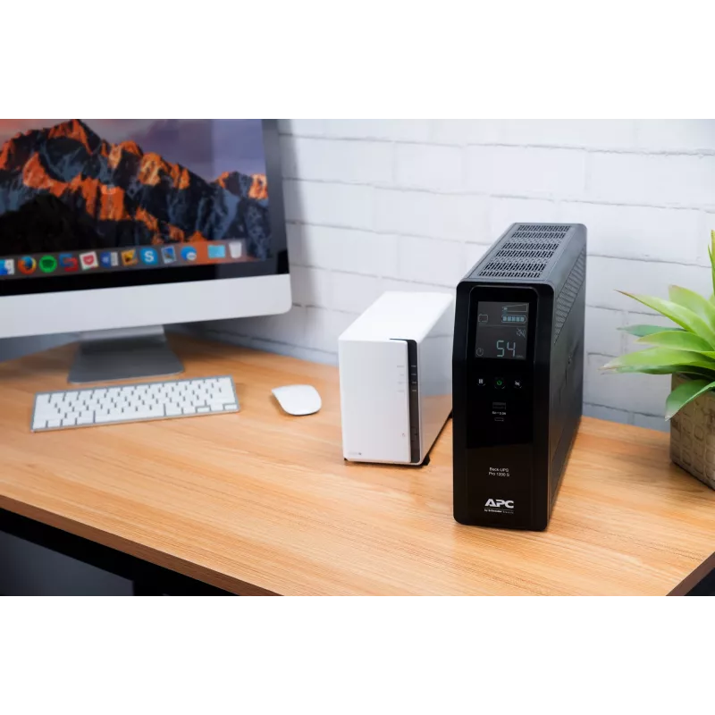 APC Back-UPS Pro, 1200VA/720W, bokštinis, 230V, 8x IEC C13 lizdai, sinusoidė, AVR, USB Typee A + C prievadai, LCD, vartotojo keičiama baterija