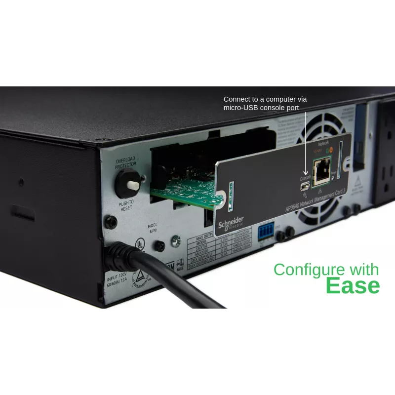 APC AP9640 Smart-UPS tinklo valdymo kortelė (3 kartos), tinklo valdymo kortelė, SmartSlot, 12,1 mm, 11,4 mm, 38 mm, 80 g