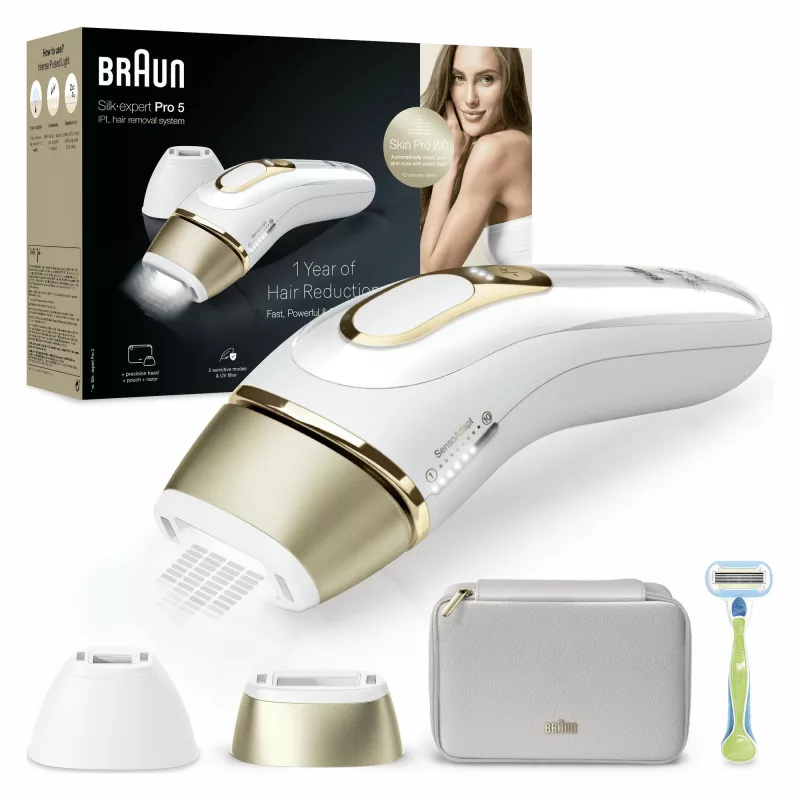 Braun PL5152 intensyvios impulsinės šviesos (IPL) auksinės, baltos spalvos