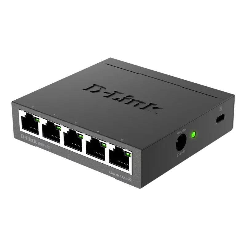 D-Link DGS-105 Nevaldomas L2 Gigabit Ethernet (10/100/1000) Juodas